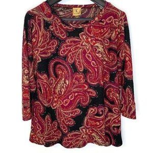 Kasper Gold Label Floral Blouse Size PL